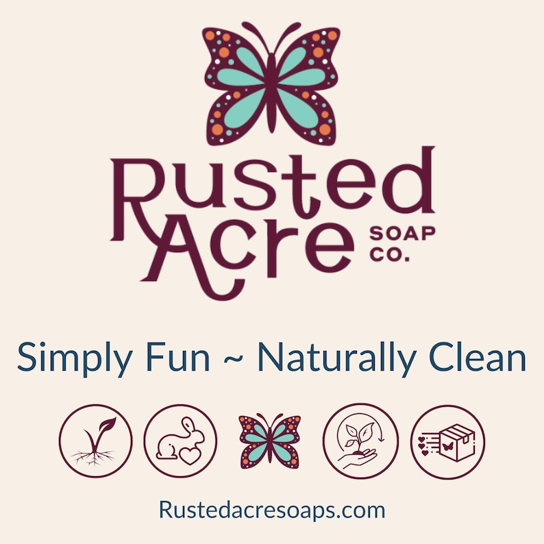 Rusted Acre Soap Company brand promises. Cruelty-free, organic, natural, vegan.