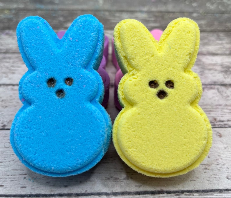 Peep Bath Bombs, Bunny Bath Bombs, Easter Gifts, Easter Gifts for Kids, Easter Basket Fillers, Kids Bath, Cotton Candy Bath Bombs, Set of 4 image 6