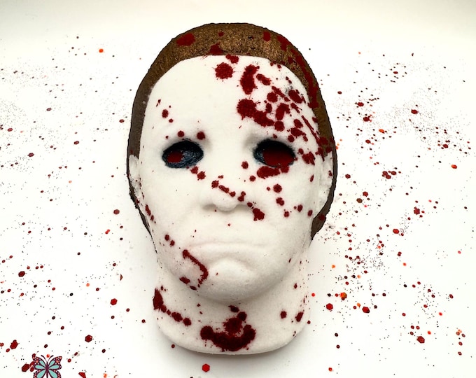 Silent Stalker Horror Bath Bomb | Hand Painted Halloween Bath Bomb, Surprise Colors Inside, Spooky Gift, Horror Mobie Gift, Rusted Acre