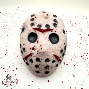 Camp Slasher Bath Bomb | Horror Mask Bath Bomb, Surprise Colors Inside, Halloween Bath Bomb Gifts for Horror Fans, Rusted Acre