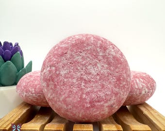 Champú sólido Raspberry Kiss / Champú sólido afrutado para todo tipo de cabello, lima y manteca de karité, vegano, seguro para cabello teñido, sin plástico, Rusted Acre