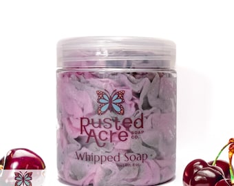 Black Cherry Whipped Soap, Rusted Acre Soap Co, Premium and Organic Ingredients, Cruelty and Phthalate Free, Shave Soap, Whipped Body Wash