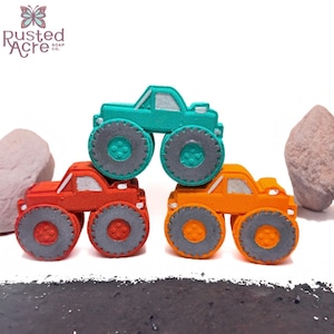 Monster Truck Bath Bomb, Handmade Kids Bath Bomb | Hand-Painted & Colorful | Fun Fruity Scent, Birthday Gifts for Kids, Sensative Skin Safe