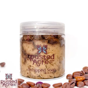 Coffee Whipped Soap with Exfoliating Coffee Grounds – Fluffy Foaming Body Wash & Shave Cream | Moisturizing Vegan Skincare | Coffee Lover’s