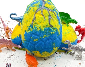Dinosaur Egg Bath Bomb | Fun Easter Bath Bomb for Kids with Surprise Toy Inside - Chocolate Scent, Birthday Gift for Kids, Rusted Acre