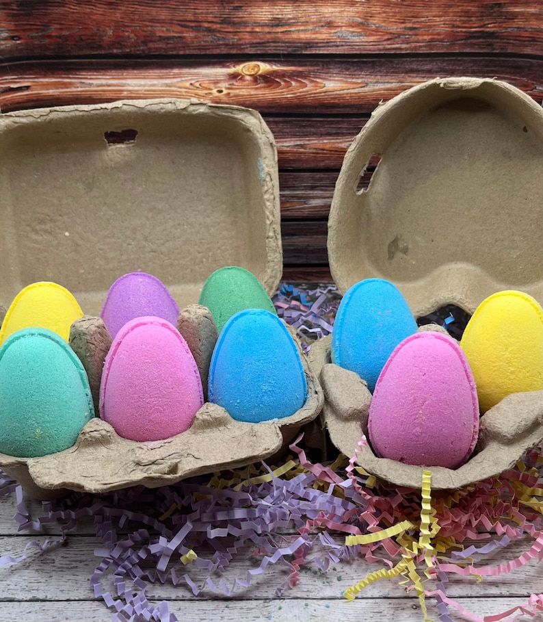 Easter Egg Bath Bombs Fizzy Bath Bombs Egg Bath Bombs Gifts for Kids Easter Basket Fillers Kids Bath Bombs Fun Bath Bombs afbeelding 1