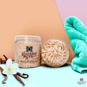 Vanilla Bean Whipped Soap – Fluffy Foaming Body Wash,  Shave Cream | Warm & Sweet Scent | Moisturizing Vegan Skincare | Luxury Bath Gift