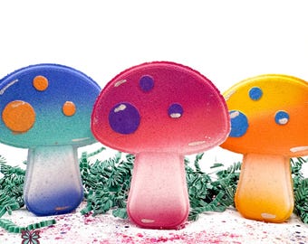 Bomba de baño de hongos, Rusted Acre Soap Co., Bombas de baño artesanales para niños con ingredientes naturales y veganos, Relleno para cesta de Pascua