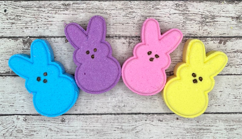 Peep Bath Bombs, Bunny Bath Bombs, Easter Gifts, Easter Gifts for Kids, Easter Basket Fillers, Kids Bath, Cotton Candy Bath Bombs, Set of 4 image 8