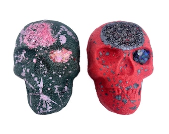 Bombas de baño con forma de calavera, Rusted Acre Soap Co, ingredientes prémium y orgánicos, sin crueldad animal ni ftalatos, bomba de baño gótica hecha a mano, aroma bohemio