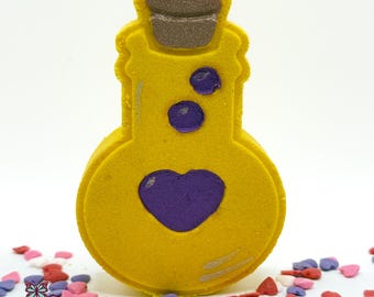 Bomba de baño "Poción de amor" / Regalo de San Valentín hecho a mano, Regalo de Galentine's Day, Bombas de baño para niños, Regalos de San Valentín para ella, Rusted Acre
