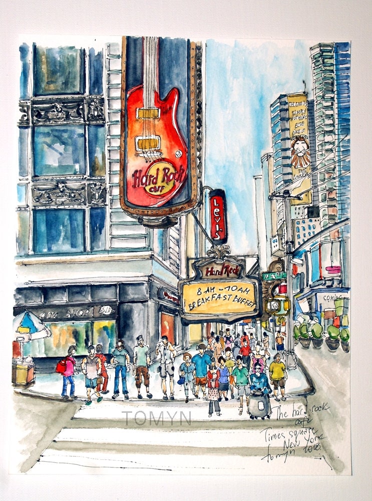 TIMES SQUARE. NEW York. the Hard Rock Cafe. Broadway. New York Art