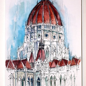 HUNGARIAN PARLIAMENT BUILDING. Budapest Wall Art. Budapest Art  Print. Hungary City Art. Budaqpest Wall Art. Budapest Print.