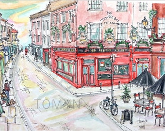 DUBLIN. IRELAND. The TEMPLE Bar Est 1840. Irish Pub Wall Art. Irish Wall Decor. Dublin Street Art. Dublin Art Print. Ireland Print