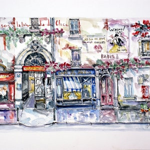 Beautiful streets of Paris. Parisian Art Print. French Cafe Print. Passage Choiseul Wall Art. Parisian Gift Art.