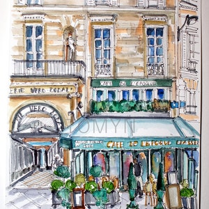 Neu! Galerie VERO DODAT. Cafe de L&#39;Epoque. Paris Restaurant Art. Paris Cafe Art. Paris Aquarell. Paris Wandkunst.Paris GeschenkKunst.