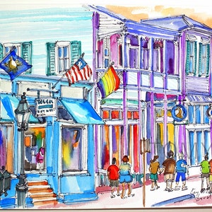 Nouveau! Art original de Floride. Art de l’aquarelle de Key West. Art de rue Duval. Key West Island Art. Art mural de Floride. Peinture cadeau de Key West