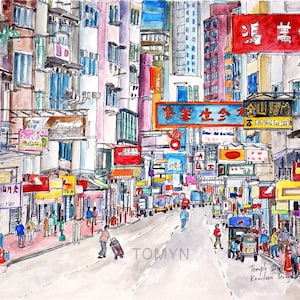 New! KOWLOON. HONG KONG. Advertisement and Neons at MongKok Street in Kowloon. China Wall Art. Hong Kong Art Print.