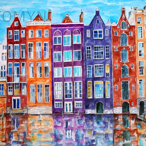 Amsterdam Painting Original Watercolor Etsy