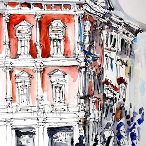 LVIV. MARKET SQUARE. Ukraine Art. Ukraine Painting. Lviv Sketches. Lviv Wall Art. Original painting Ukraine.