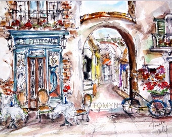 NEW! Le PETIT CAFE.  Paris Wall art. Paris Art Print. Paris Cafe Art. Parisian Gift Art. Paris Watercolor Print. Paris Restaurant Print
