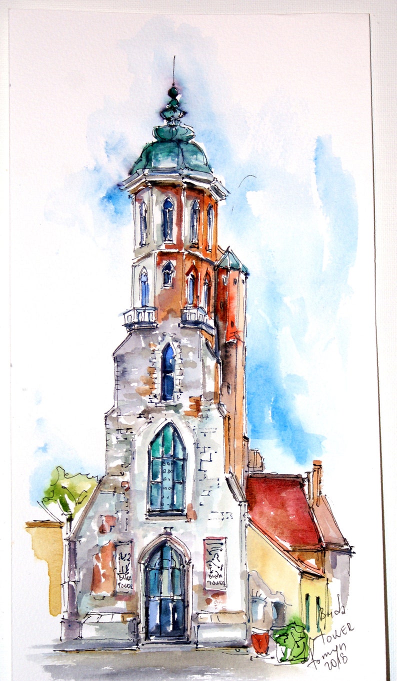 BUDAPEST Art Print New!! Art Print From Budapest. Mary Magdalene Tower BUDA TOWER Hungary Wall Art Hungary Print
