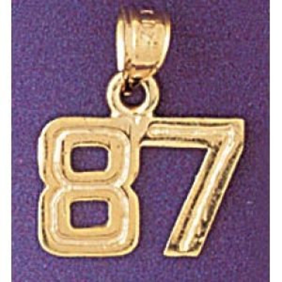 Number 87 Charm Pendant 14k Gold - Etsy
