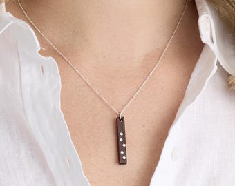 5 Sapphire Wood Pendant 5th Anniversary Gift - Traditional 5 Year Wedding Anniversary - Gift for Wife