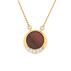 5 Jahre Jubiläumsgeschenk für Frau - Holz Schmuck - Holz Anhänger Halskette - Holz Jahrestag Geschenk - Jahrestagsgeschenk für Frau 5 Jahre