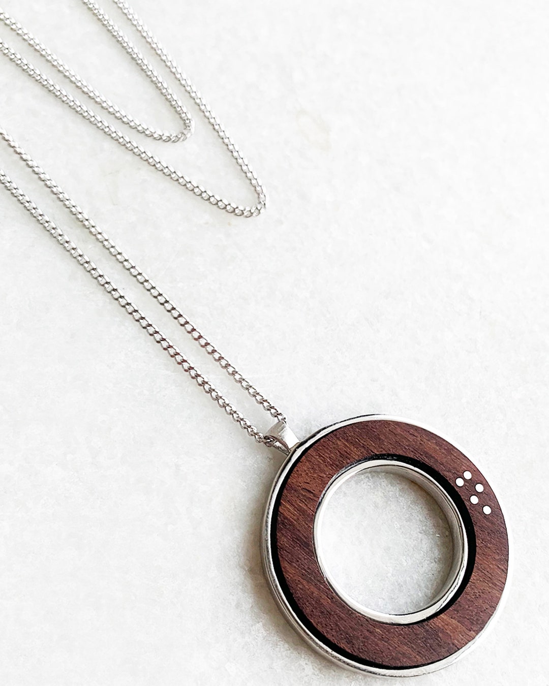 Wooden Jewelry 5th Anniversary Gift for Her Wood Pendant Necklace Wood