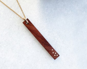 5 Year Anniversary Gift For Her - Wood Necklace - Wooden Gift - Wood Pendant - Wood Anniversary Gift For Her - Wood Jewelry