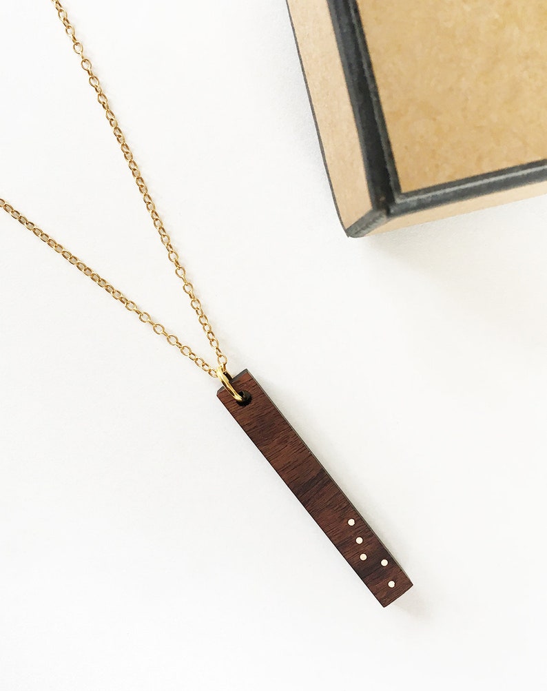 Fifth Anniversary gift 5th Anniversary 5 Year Anniversary Gift for wife Wood Jewelry GIft Wood Necklace Wood Anniversary Necklace