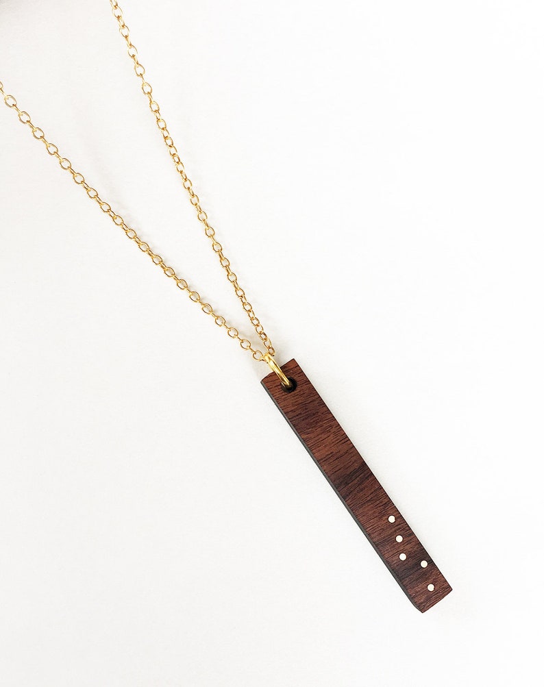 Fifth Anniversary gift 5th Anniversary 5 Year Anniversary Gift for wife Wood Jewelry GIft Wood Necklace Wood Anniversary Necklace