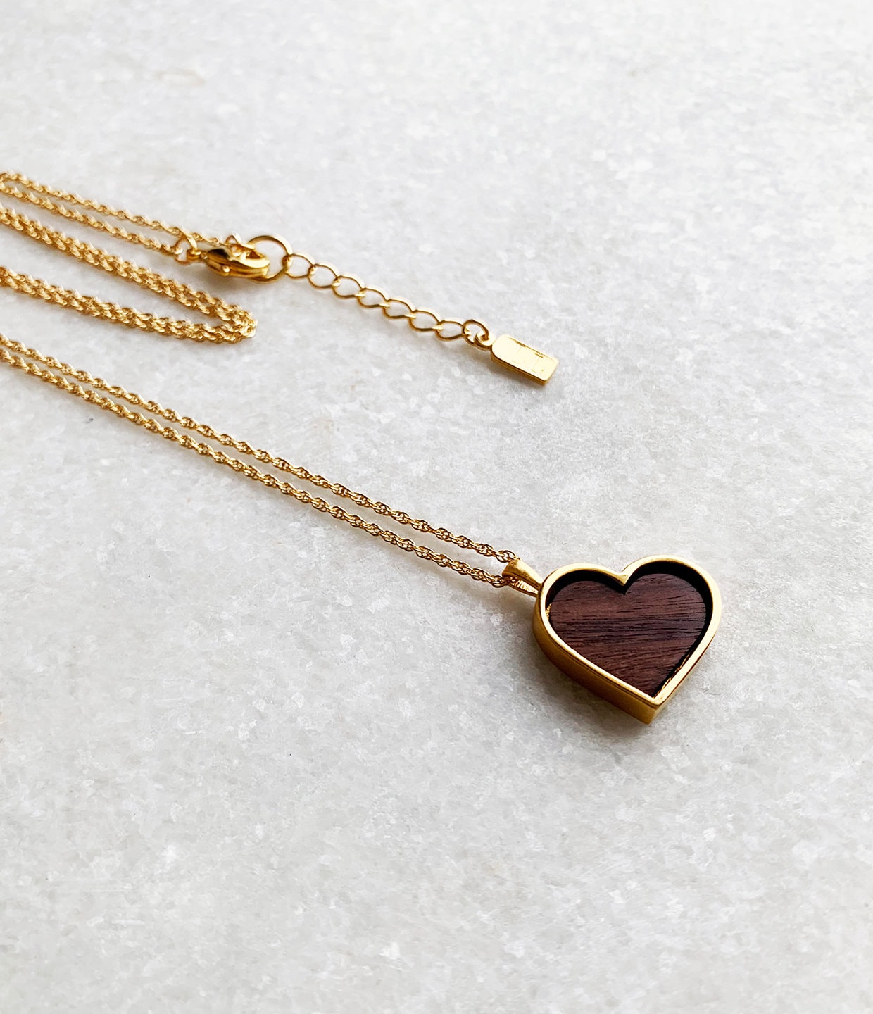 Wood Heart Necklace 5 Year Anniversary 