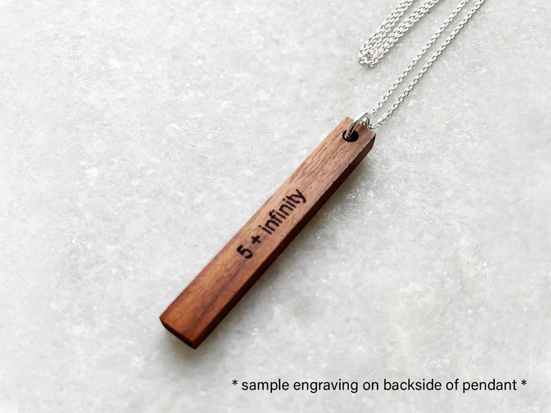 Wood Pendant Necklace 5th Anniversary Gift For Her Wood Necklace Wooden Jewelry Wood Gift For Her 5 Year Anniversary Gift for wife image 4