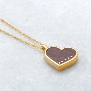 Wooden Heart Pendant - 5th Anniversary Gift For Her - 5 Year Anniversary Gift For Wife - Wood Heart Necklace - Wood Gift - Wood Anniversary image 1