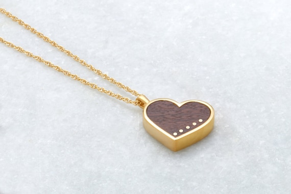 Wooden Heart Pendant - 5th Anniversary Gift For Her - 5 Year Anniversary Gift For Wife - Wood Heart Necklace - Wood Gift - Wood Anniversary