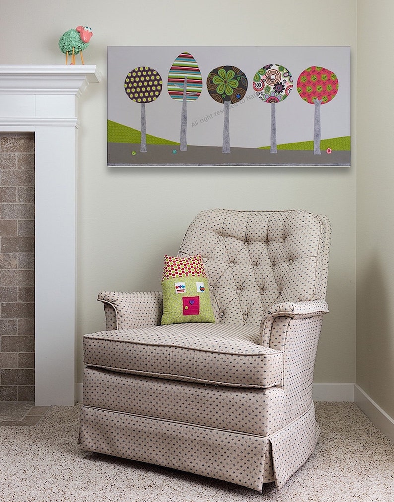 Whimsy Tree Avenue Collage Large Nursery Art Wall Art Etsy