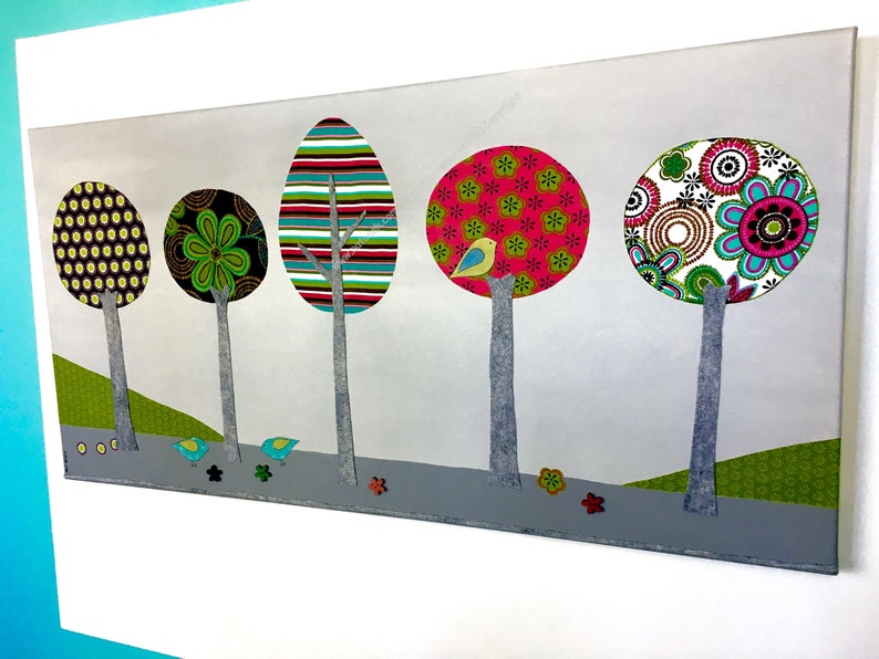 Whimsy Tree Avenue Collage Large Nursery Art Wall Art Etsy