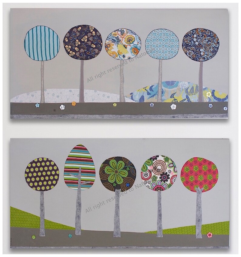 Whimsy Tree Avenue Collage Large Nursery Art Wall Art Etsy