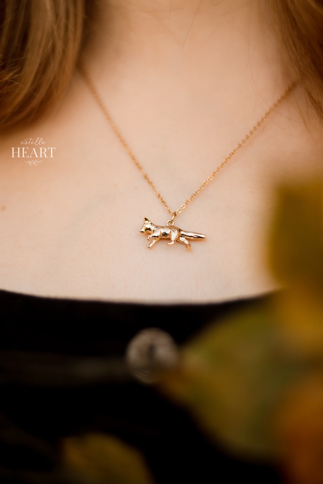 Cute Gold Fox Necklace Gold Plated Jewelry With a Fox Pendant Nature