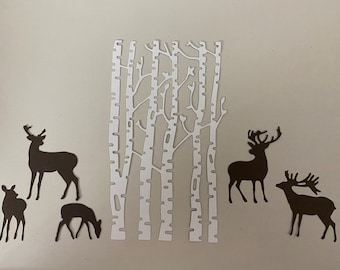 Winter Trees with Deer