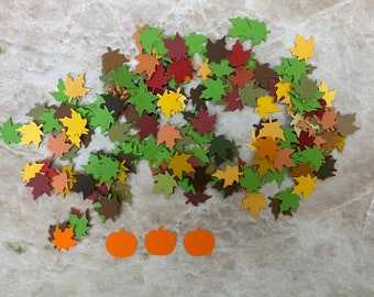 Maple Early-Fall Leaves with Pumpkins