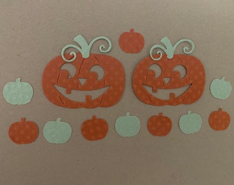 Jack-O-Lantern Die-Cuts with mini pumpkins