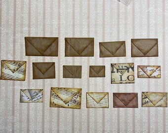 Mini Sealed Envelope Embellishments - set of 15