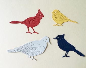 Feathered Friends Die-Cuts; Set of 4
