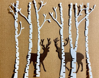 Birch Trees & Deer Diecuts -- one set as shown
