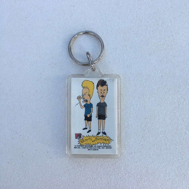 RARE BRAND NEW VINTAGE 1993 MTV BEAVIS AND BUTTHEAD COLLECTIBLE KEYCHAIN