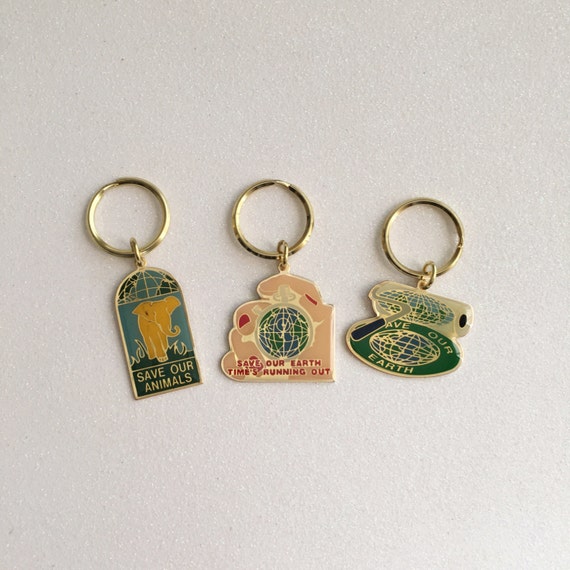VTG Save Our Animals / Save Our Earth Keychains