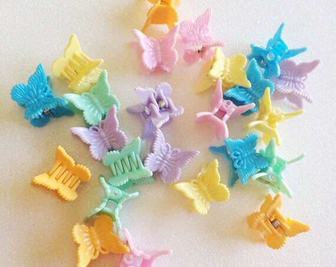 VTG Pastel Butterfly Hair Clips
